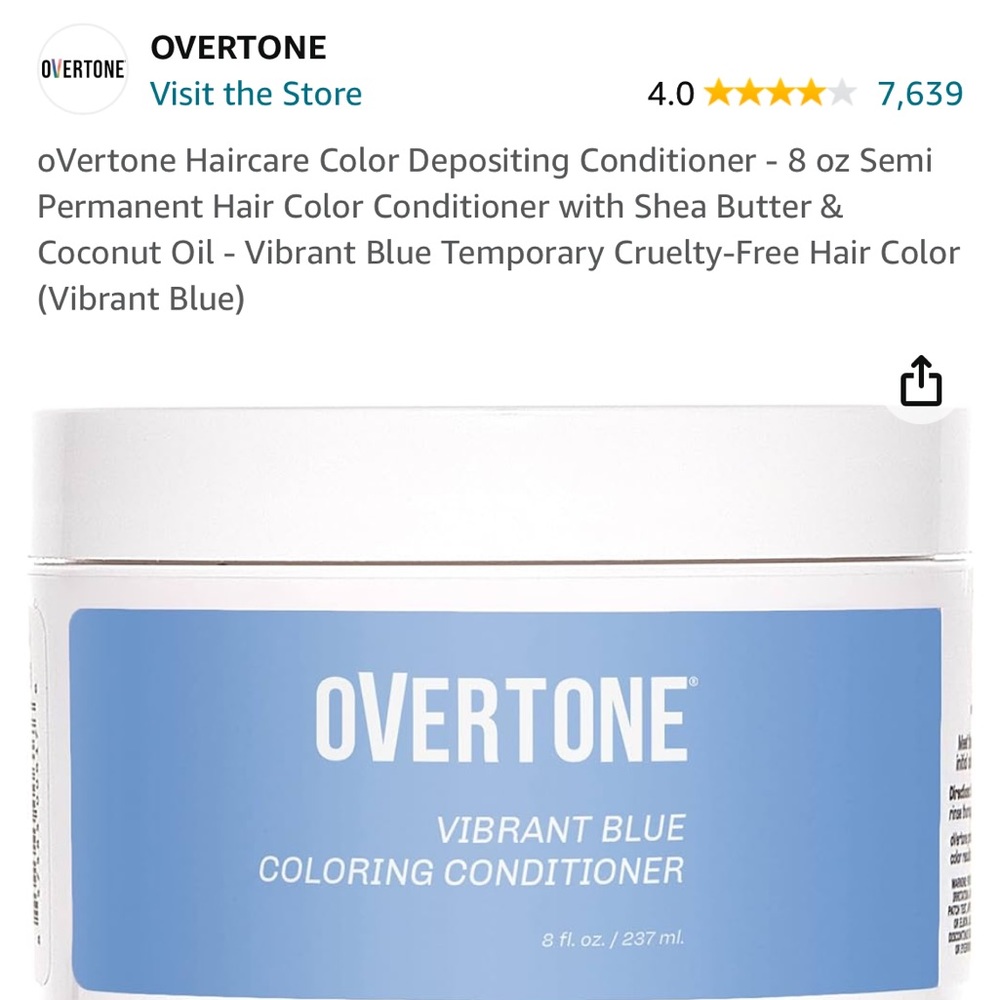 NIB OVERTONE COLOR DEPOSITING CONDITIONER- BLUE - Picture 2 of 2
